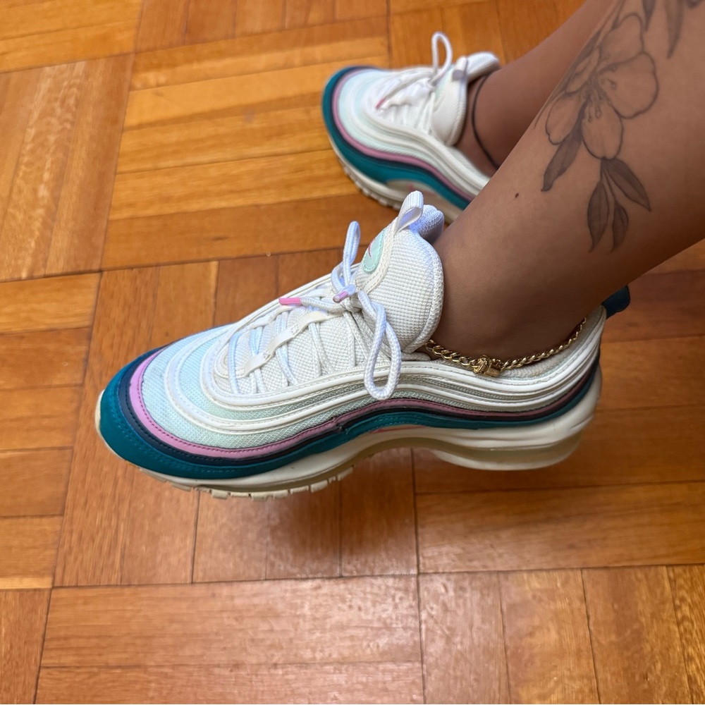 Colorful Sneakers with Teal and Purple Accents